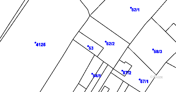 Parcela st. 53 v KÚ Těšetice u Znojma, Katastrální mapa