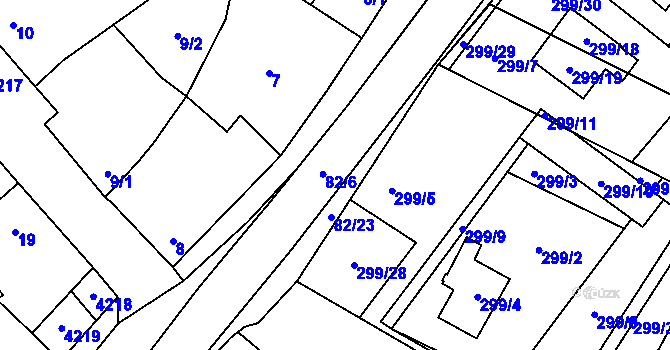 Parcela st. 82/6 v KÚ Těšetice u Znojma, Katastrální mapa