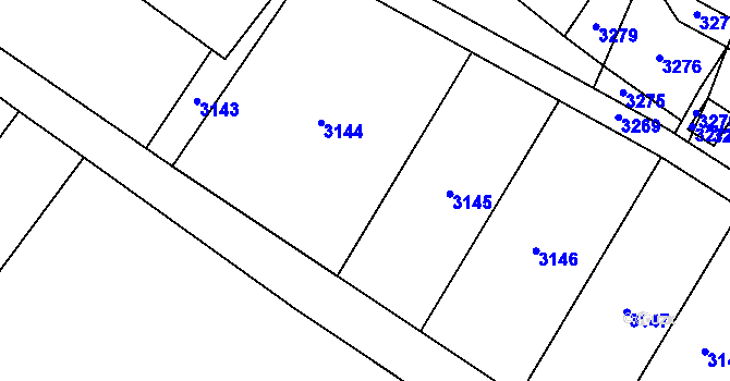 Parcela st. 100/1 v KÚ Těšetice u Znojma, Katastrální mapa