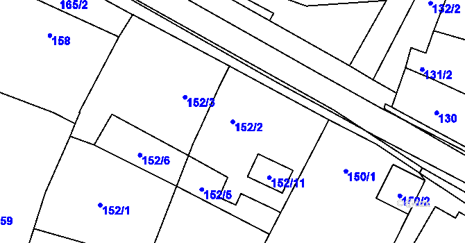 Parcela st. 152/2 v KÚ Těšetice u Znojma, Katastrální mapa