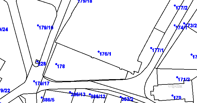 Parcela st. 176/1 v KÚ Těšetice u Znojma, Katastrální mapa