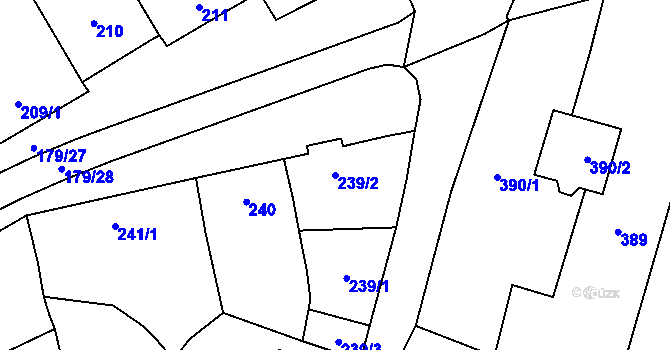 Parcela st. 239/2 v KÚ Těšetice u Znojma, Katastrální mapa