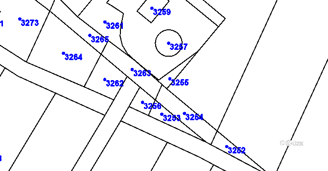 Parcela st. 320/4 v KÚ Těšetice u Znojma, Katastrální mapa
