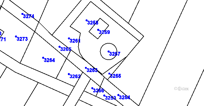 Parcela st. 320/6 v KÚ Těšetice u Znojma, Katastrální mapa