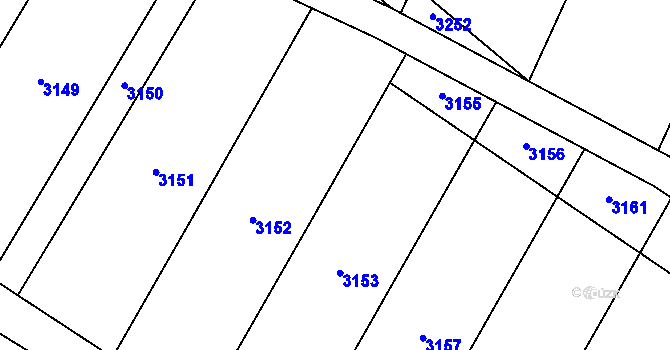 Parcela st. 328/2 v KÚ Těšetice u Znojma, Katastrální mapa