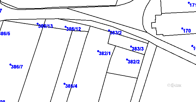 Parcela st. 382/1 v KÚ Těšetice u Znojma, Katastrální mapa