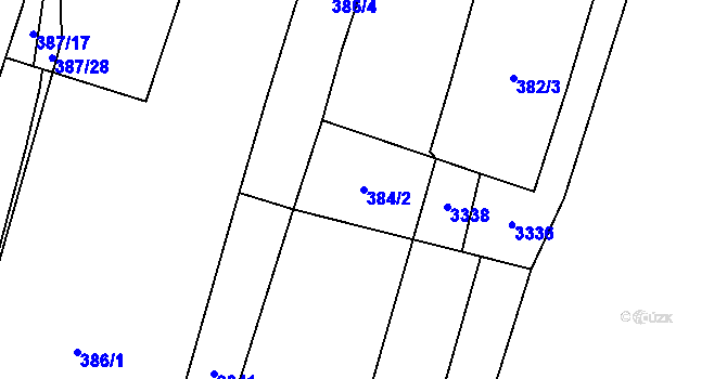 Parcela st. 384/2 v KÚ Těšetice u Znojma, Katastrální mapa
