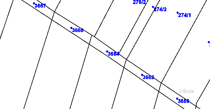 Parcela st. 398 v KÚ Těšetice u Znojma, Katastrální mapa
