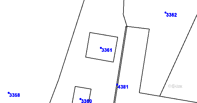 Parcela st. 417/4 v KÚ Těšetice u Znojma, Katastrální mapa