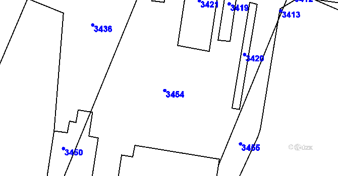 Parcela st. 417/31 v KÚ Těšetice u Znojma, Katastrální mapa