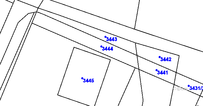 Parcela st. 429/8 v KÚ Těšetice u Znojma, Katastrální mapa