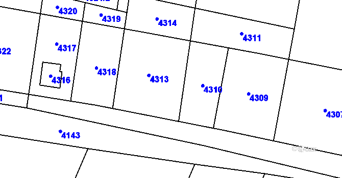 Parcela st. 703/7 v KÚ Těšetice u Znojma, Katastrální mapa