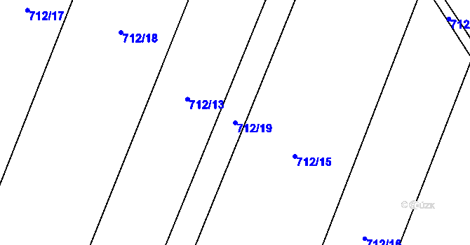 Parcela st. 712/19 v KÚ Těšetice u Znojma, Katastrální mapa