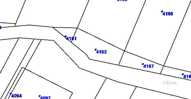 Parcela st. 4162 v KÚ Těšetice u Znojma, Katastrální mapa