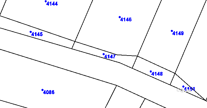Parcela st. 4147 v KÚ Těšetice u Znojma, Katastrální mapa