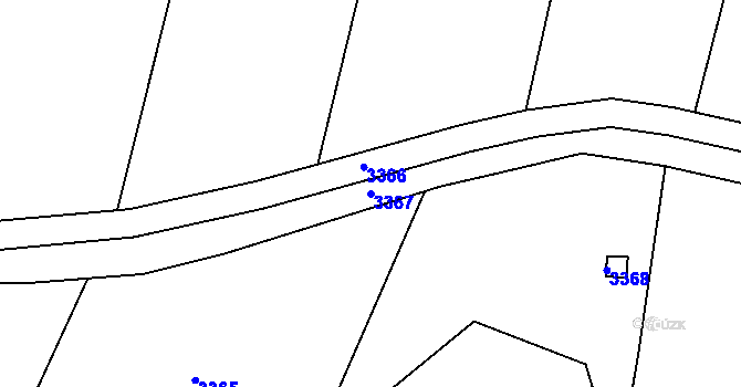 Parcela st. 3367 v KÚ Těšetice u Znojma, Katastrální mapa