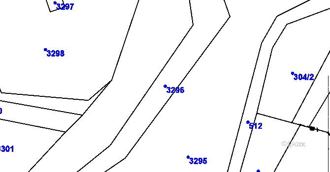 Parcela st. 3296 v KÚ Těšetice u Znojma, Katastrální mapa