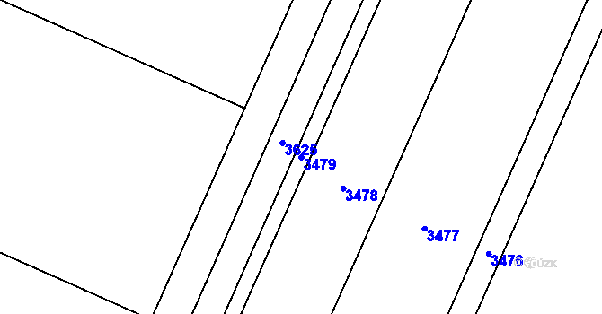 Parcela st. 3479 v KÚ Těšetice u Znojma, Katastrální mapa