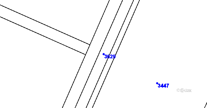 Parcela st. 3629 v KÚ Těšetice u Znojma, Katastrální mapa
