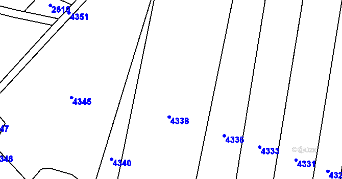 Parcela st. 705/2 v KÚ Těšetice u Znojma, Katastrální mapa