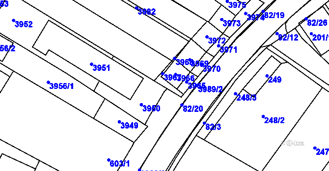 Parcela st. 601/31 v KÚ Těšetice u Znojma, Katastrální mapa