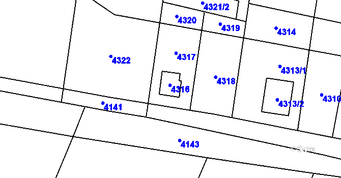 Parcela st. 703/12 v KÚ Těšetice u Znojma, Katastrální mapa
