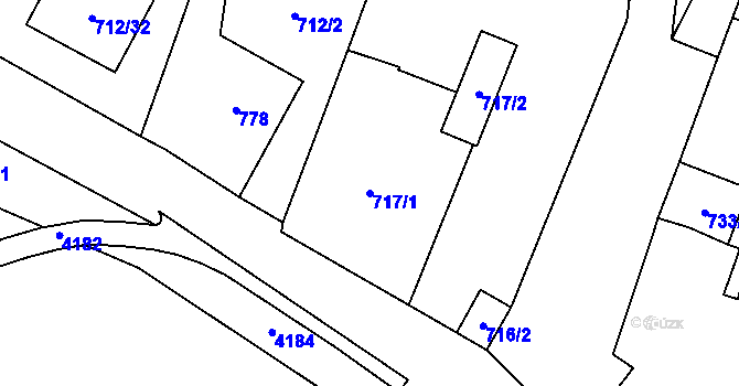 Parcela st. 717/1 v KÚ Těšetice u Znojma, Katastrální mapa