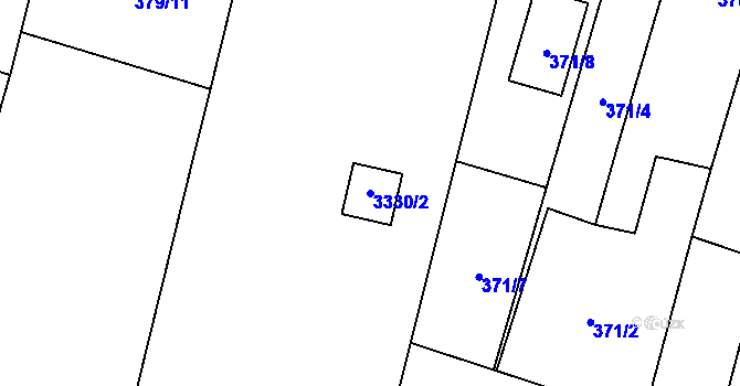 Parcela st. 3330/2 v KÚ Těšetice u Znojma, Katastrální mapa