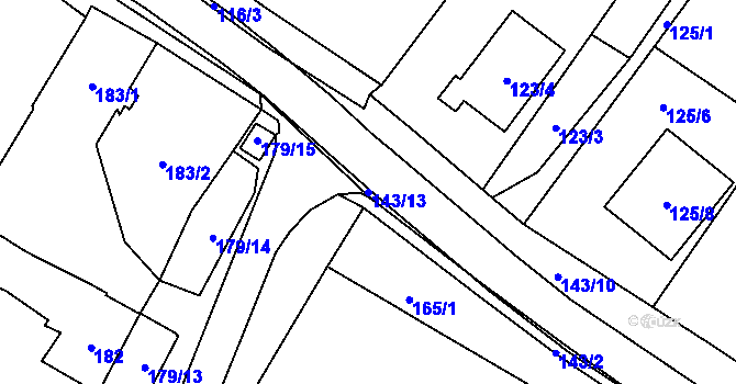Parcela st. 143/13 v KÚ Těšetice u Znojma, Katastrální mapa