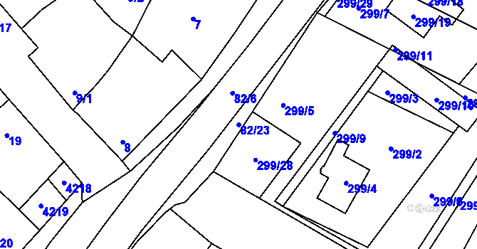 Parcela st. 82/23 v KÚ Těšetice u Znojma, Katastrální mapa