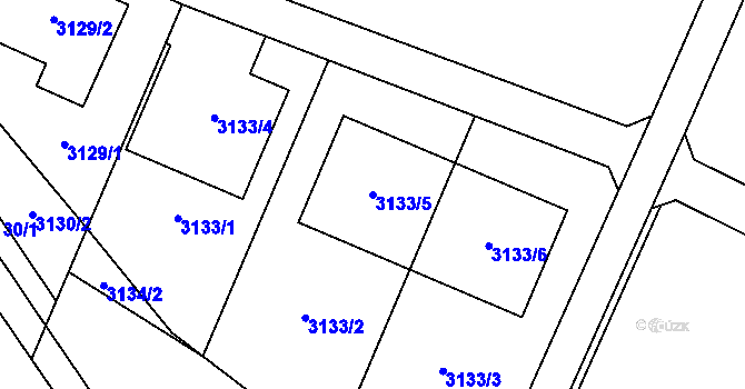 Parcela st. 3133/5 v KÚ Těšetice u Znojma, Katastrální mapa
