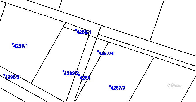 Parcela st. 4287/4 v KÚ Těšetice u Znojma, Katastrální mapa