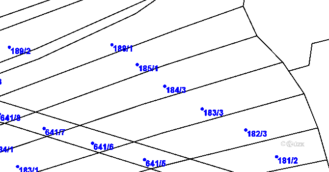 Parcela st. 184/3 v KÚ Dolní Těšice, Katastrální mapa