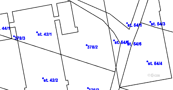 Parcela st. 378/2 v KÚ Dolní Těšice, Katastrální mapa