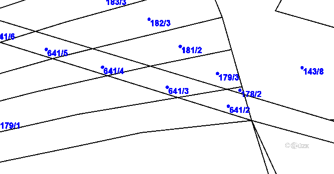 Parcela st. 641/3 v KÚ Dolní Těšice, Katastrální mapa
