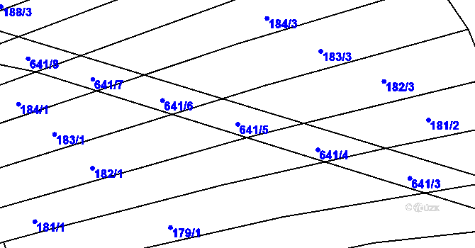 Parcela st. 641/5 v KÚ Dolní Těšice, Katastrální mapa