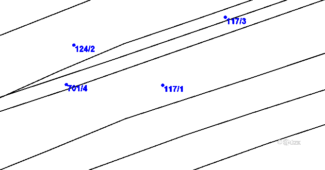 Parcela st. 117/1 v KÚ Horní Těšice, Katastrální mapa