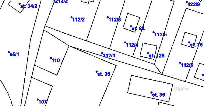 Parcela st. 112/1 v KÚ Lipina u Šternberka, Katastrální mapa