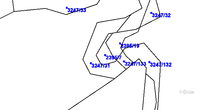 Parcela st. 2395/7 v KÚ Těšínov, Katastrální mapa