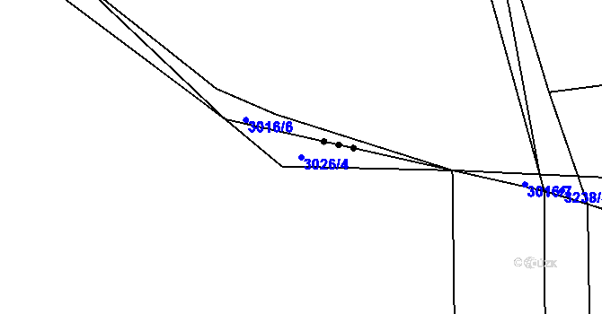 Parcela st. 3026/4 v KÚ Těšínov, Katastrální mapa