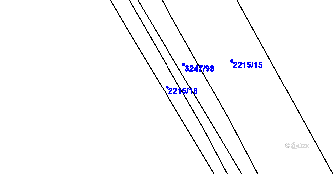 Parcela st. 2215/18 v KÚ Těšínov, Katastrální mapa