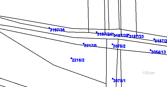 Parcela st. 2217/6 v KÚ Těšínov, Katastrální mapa