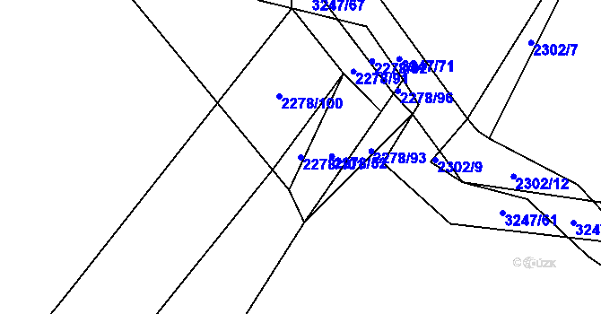 Parcela st. 2278/101 v KÚ Těšínov, Katastrální mapa