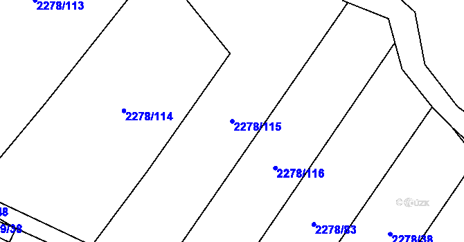 Parcela st. 2278/115 v KÚ Těšínov, Katastrální mapa