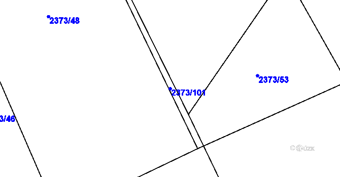 Parcela st. 2373/101 v KÚ Těšínov, Katastrální mapa