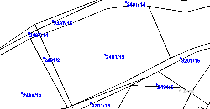 Parcela st. 2491/15 v KÚ Těšínov, Katastrální mapa
