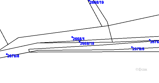 Parcela st. 2668/18 v KÚ Těšínov, Katastrální mapa