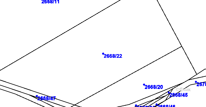 Parcela st. 2668/22 v KÚ Těšínov, Katastrální mapa