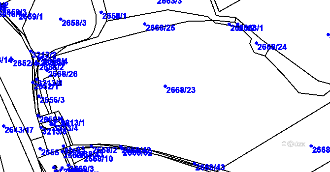 Parcela st. 2668/23 v KÚ Těšínov, Katastrální mapa