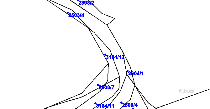 Parcela st. 3184/12 v KÚ Těšínov, Katastrální mapa